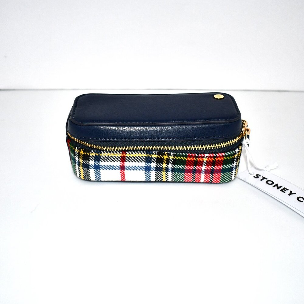 Stoney Clover Lane Faux Leather & Plaid Jewelry Pouch in Primary Plaid #SCL-EPPM - Picture 6 of 9